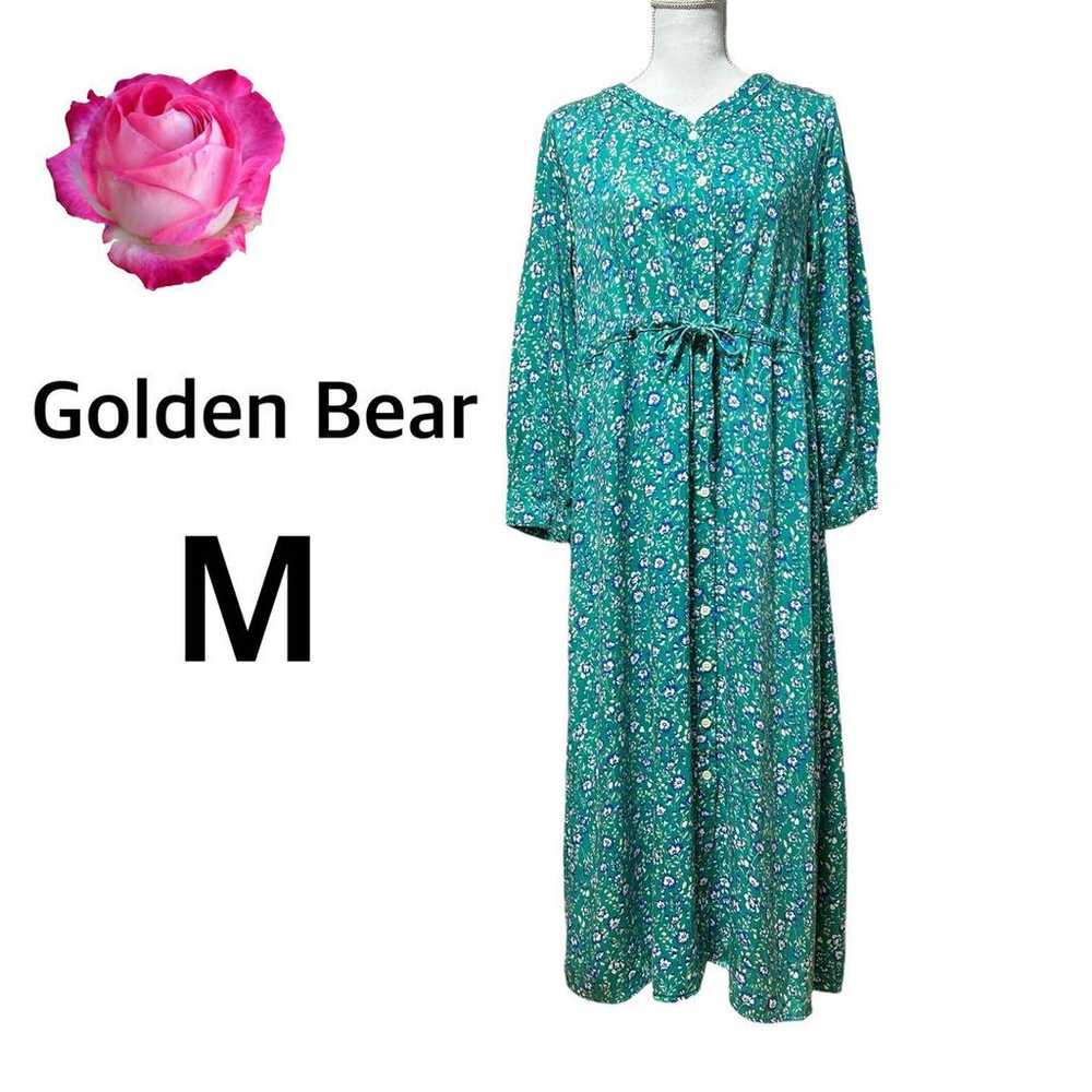 Golden Bear Floral Pattern Long One-piece Dress G… - image 1