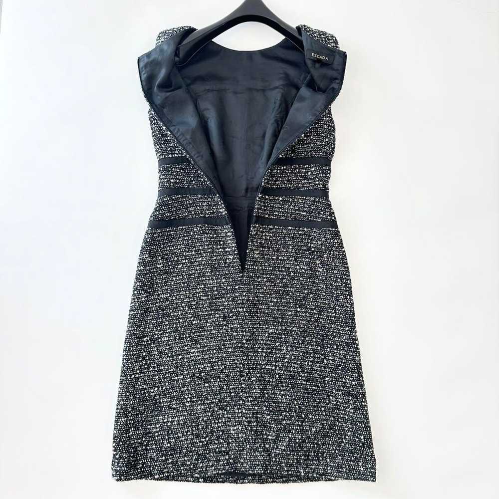 Escada Wool Tweed Long Dress Sleeveless Black siz… - image 9