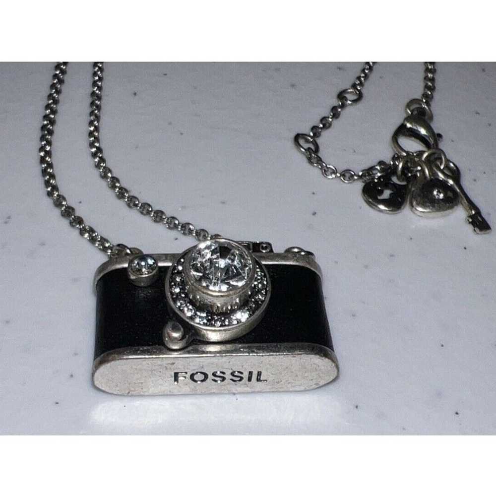 Vintage Fossil Necklace w/ Lock and Key Pendants … - image 3