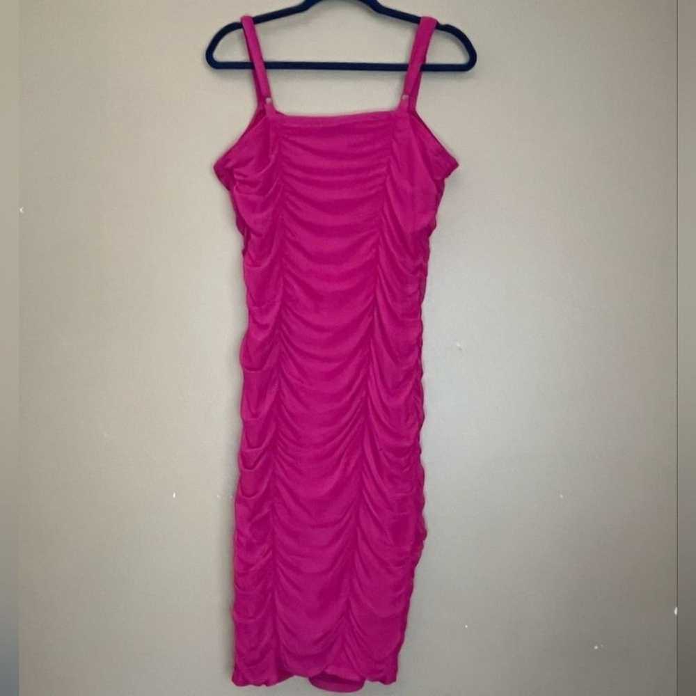 NWOT Torrid pink ruuched bodycon spaghetti strap … - image 3