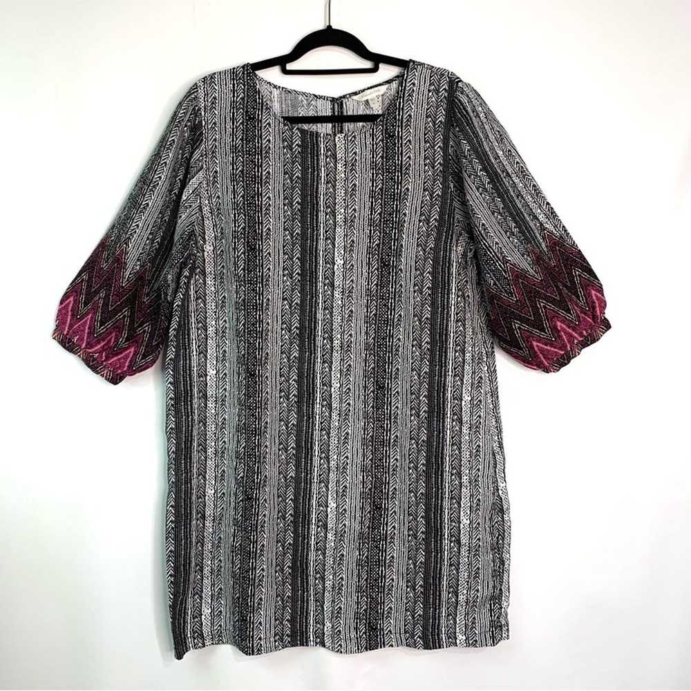 Garnet Hill Linen Market Shift Dress Size XL Blac… - image 3