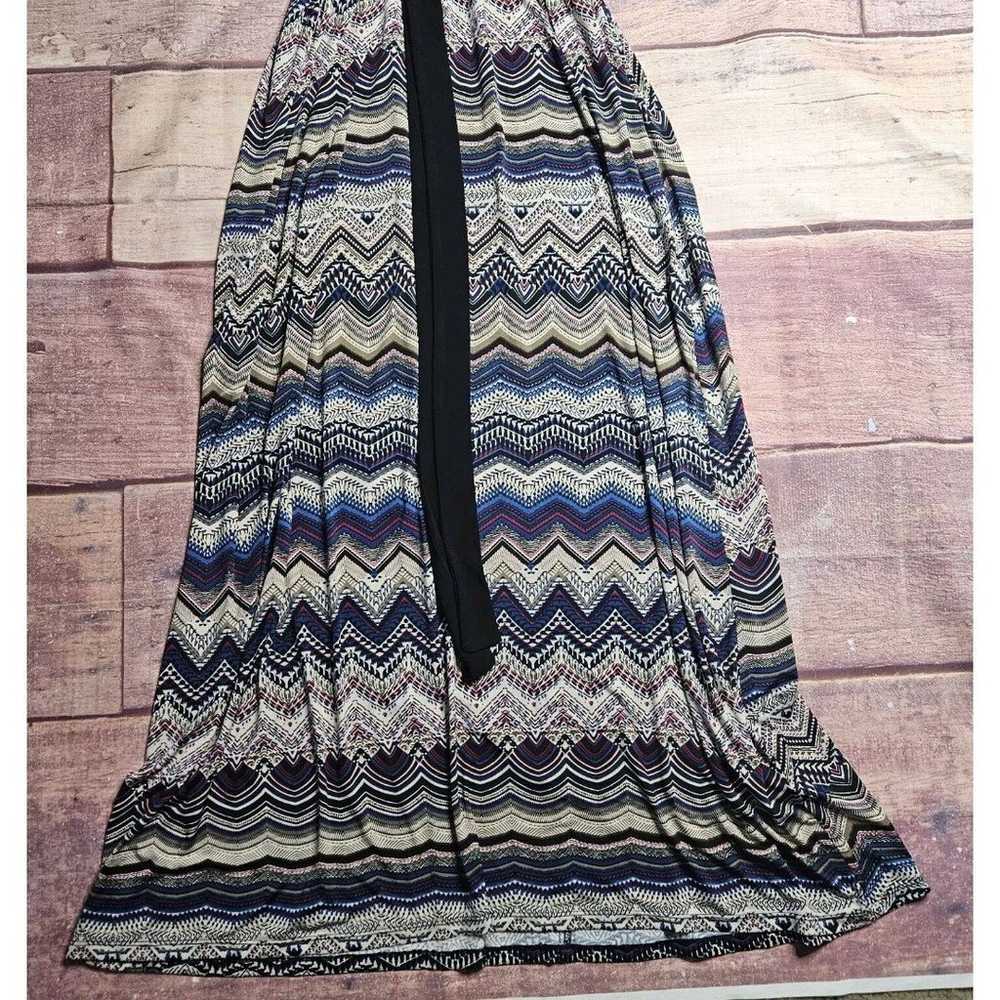 R&M Richards Maxi Dress Size 18W Chevron Blue - image 5