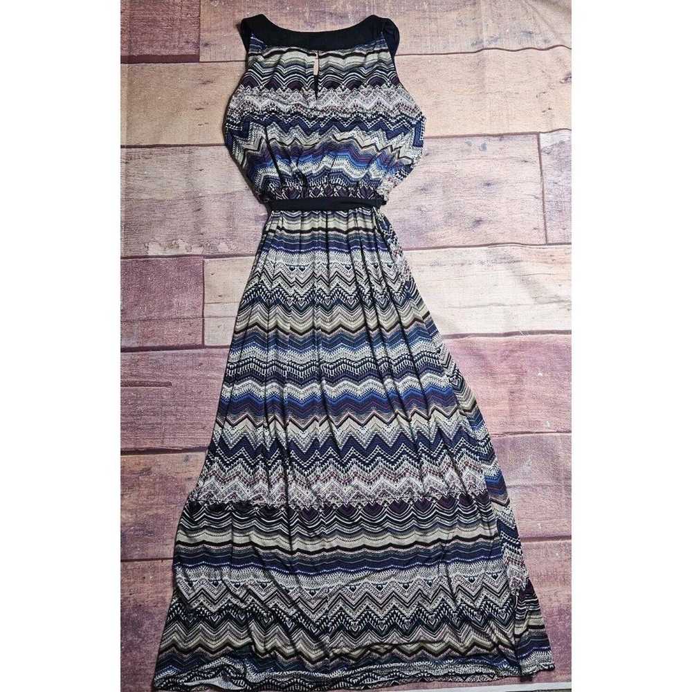 R&M Richards Maxi Dress Size 18W Chevron Blue - image 6