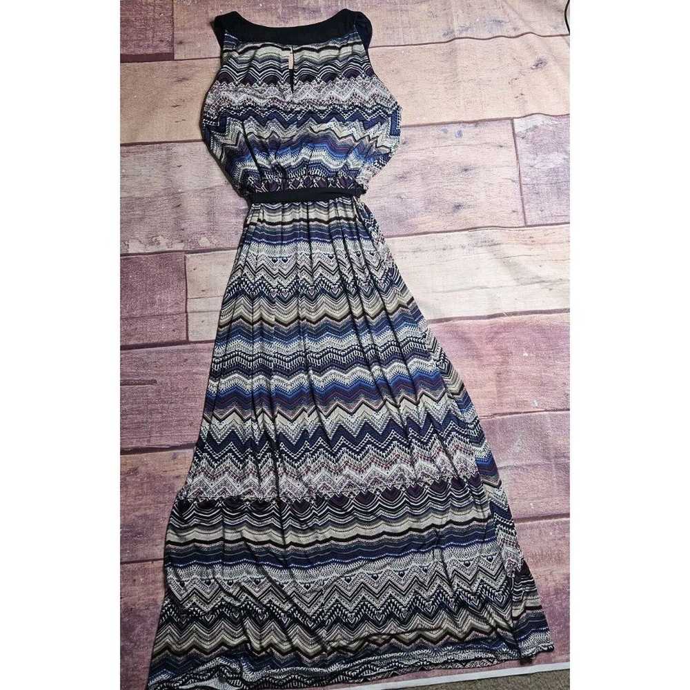 R&M Richards Maxi Dress Size 18W Chevron Blue - image 7