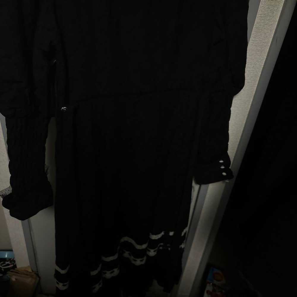 A black long one-piece dress with a gothic lolita… - image 3