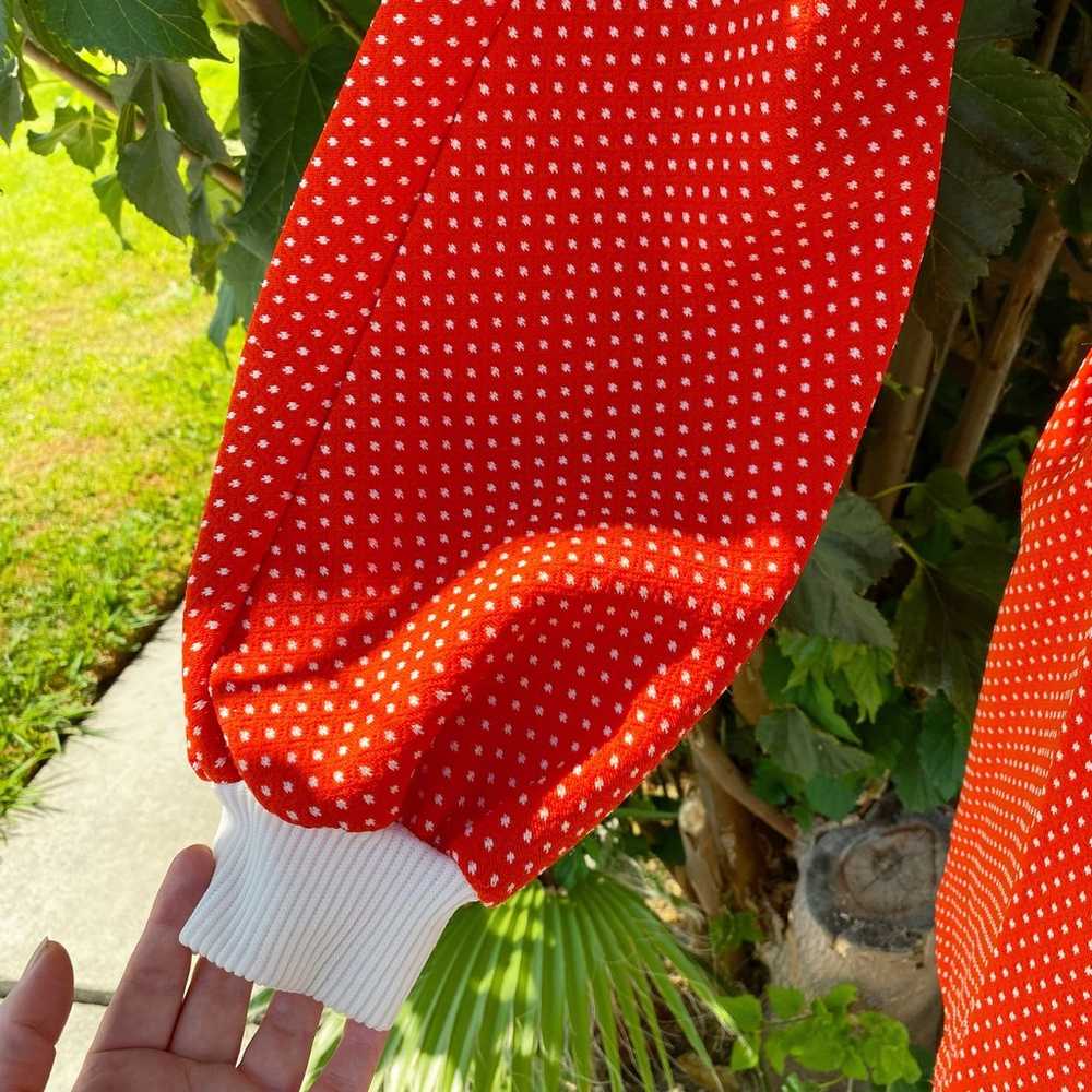 1960s Mod Red Polka Dot Dress - image 3