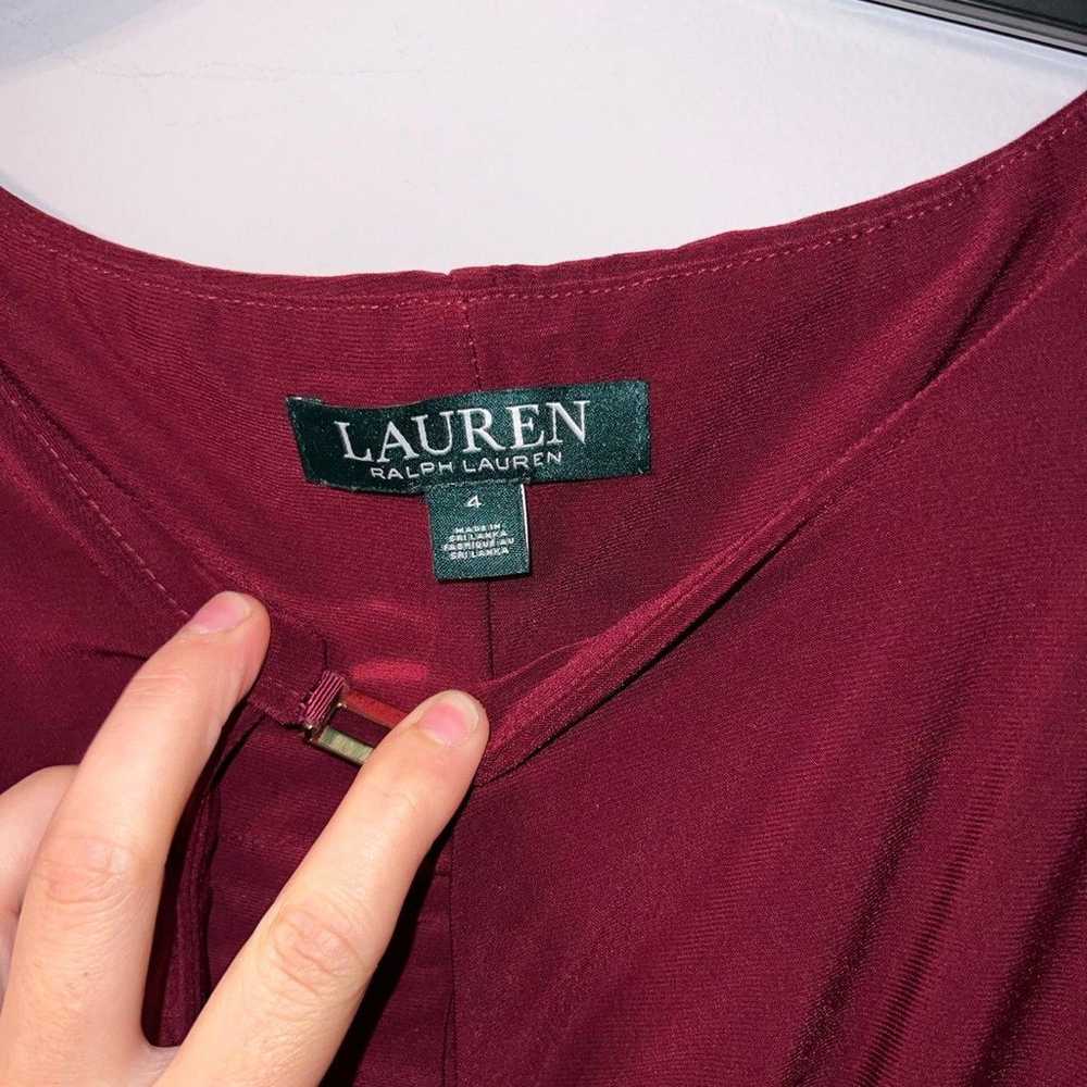 Long sleeve midi Burgundy red maroon Lauren Ralph… - image 2