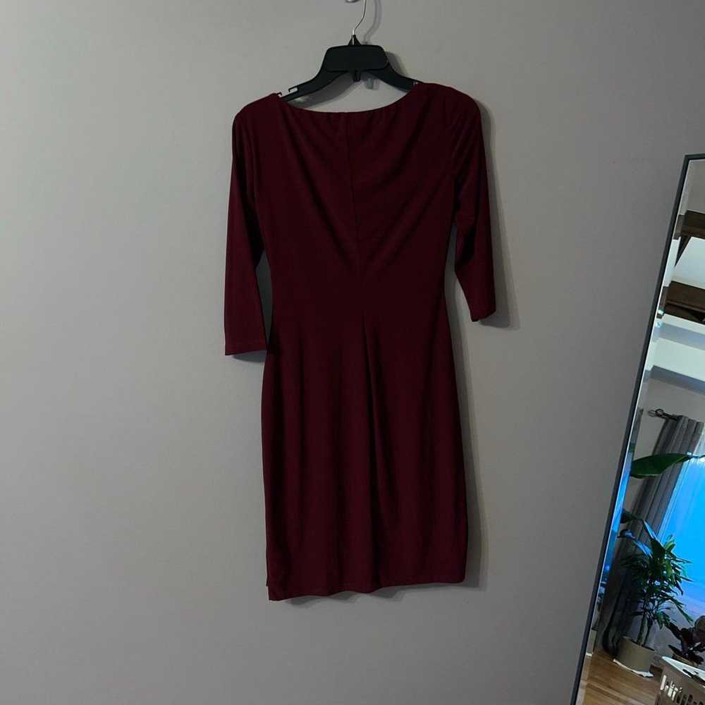 Long sleeve midi Burgundy red maroon Lauren Ralph… - image 4