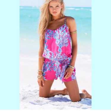 Lilly Pulitzer Dusk Belted Pink Samba Romper Size 