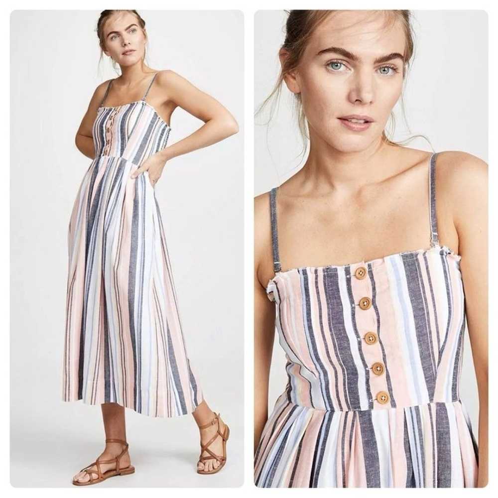 Free People Lilah Striped Cotton Button Front Ple… - image 1