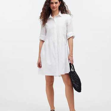 Madewell Poplin Dress White Medium NWT