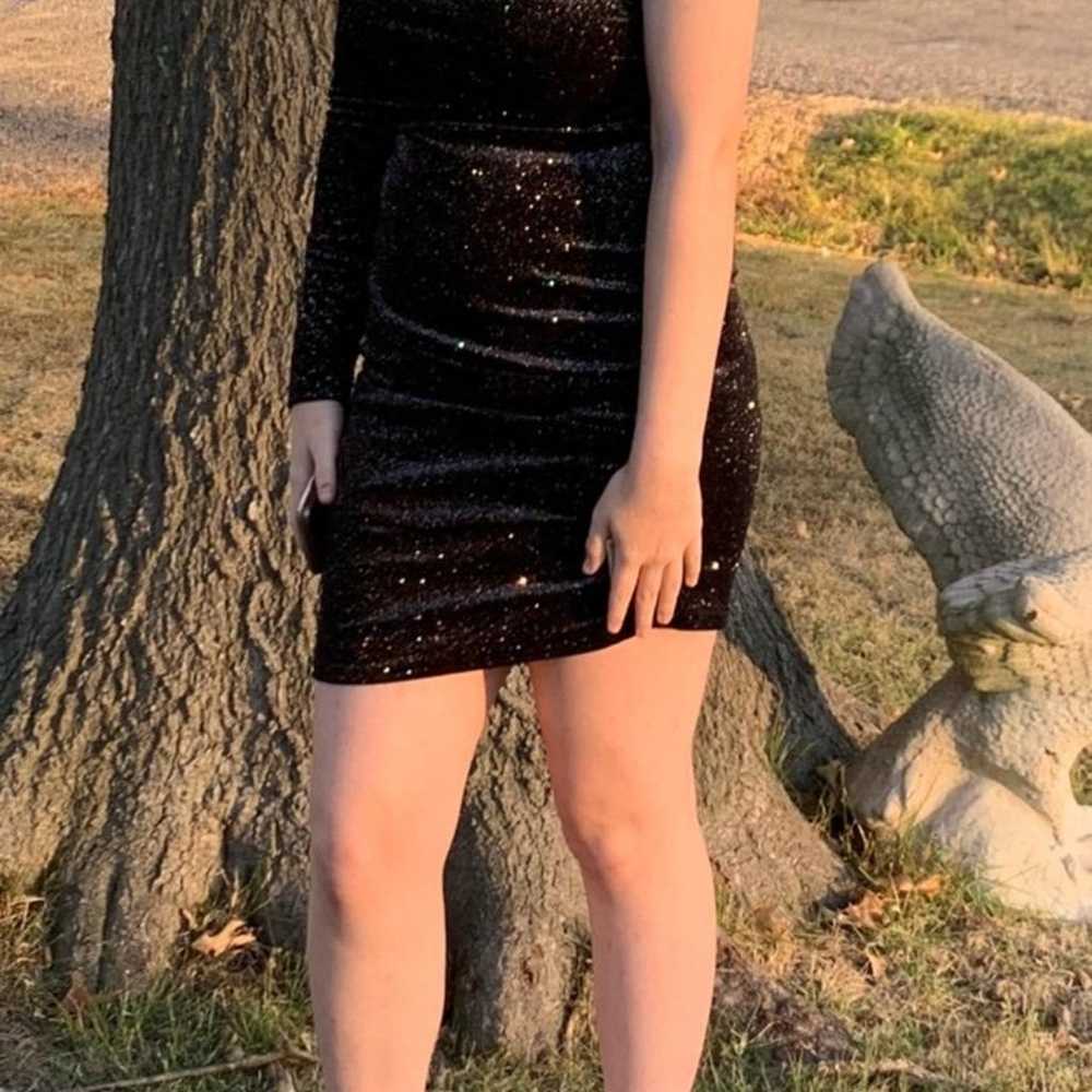 Black with Sparkles homecoming dress. Size 9 - image 2