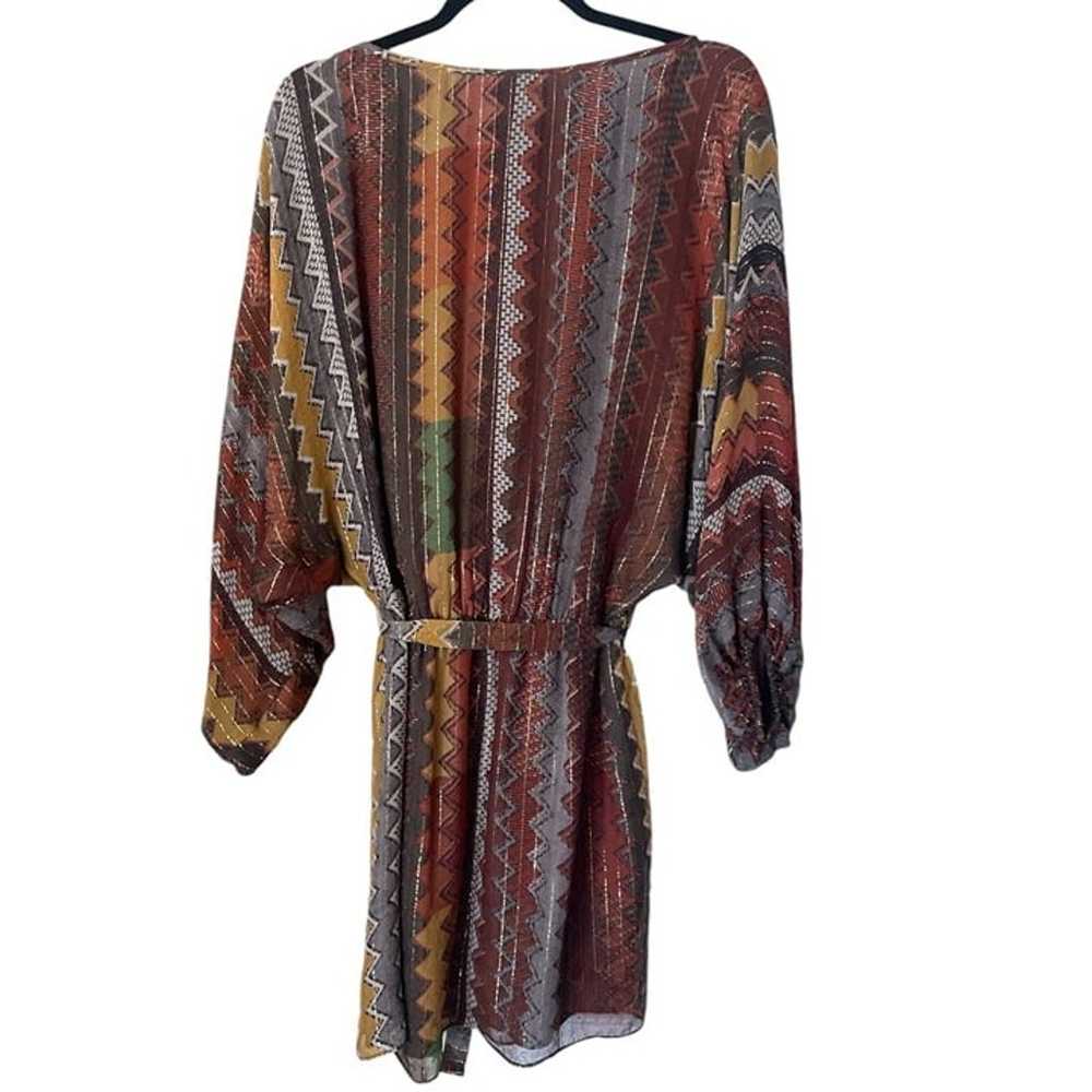 Parker Multicolor Zigzag Silk Blend Mini Tunic Dr… - image 2