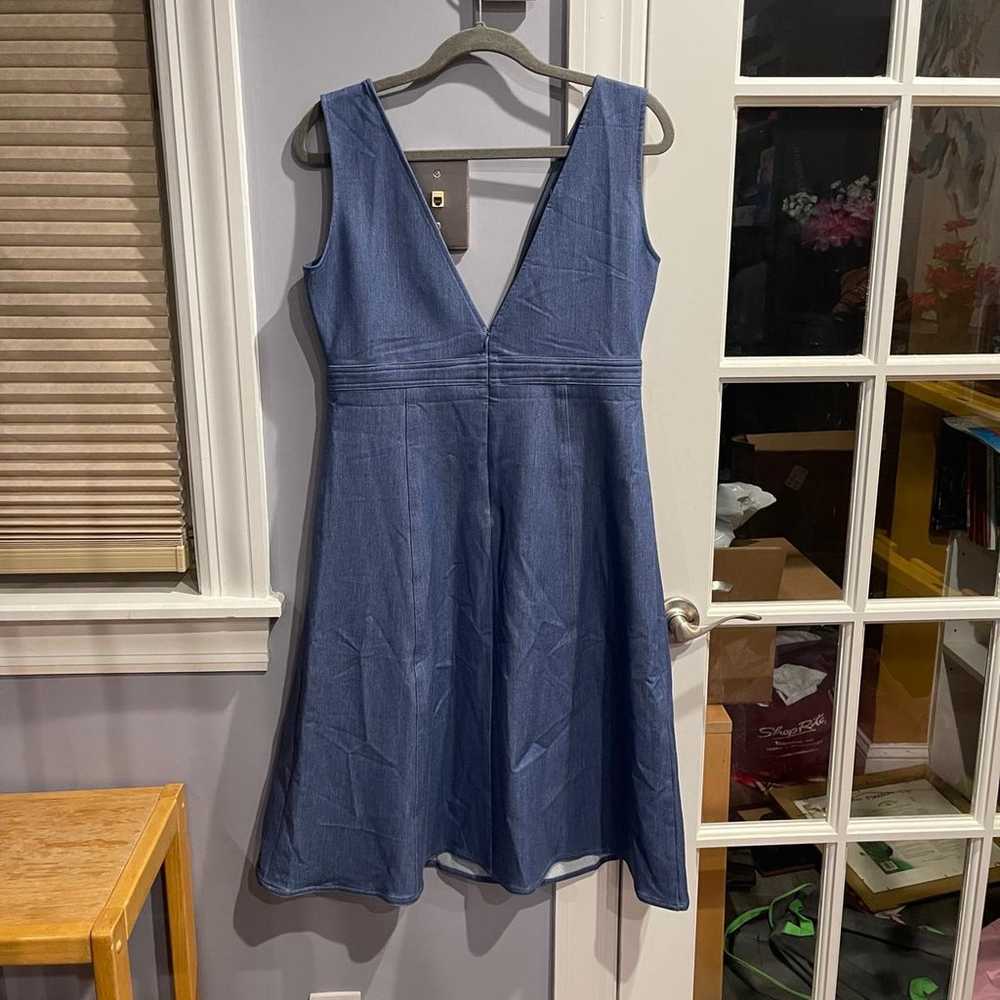 Denim pinafore dress with pockets - image 5