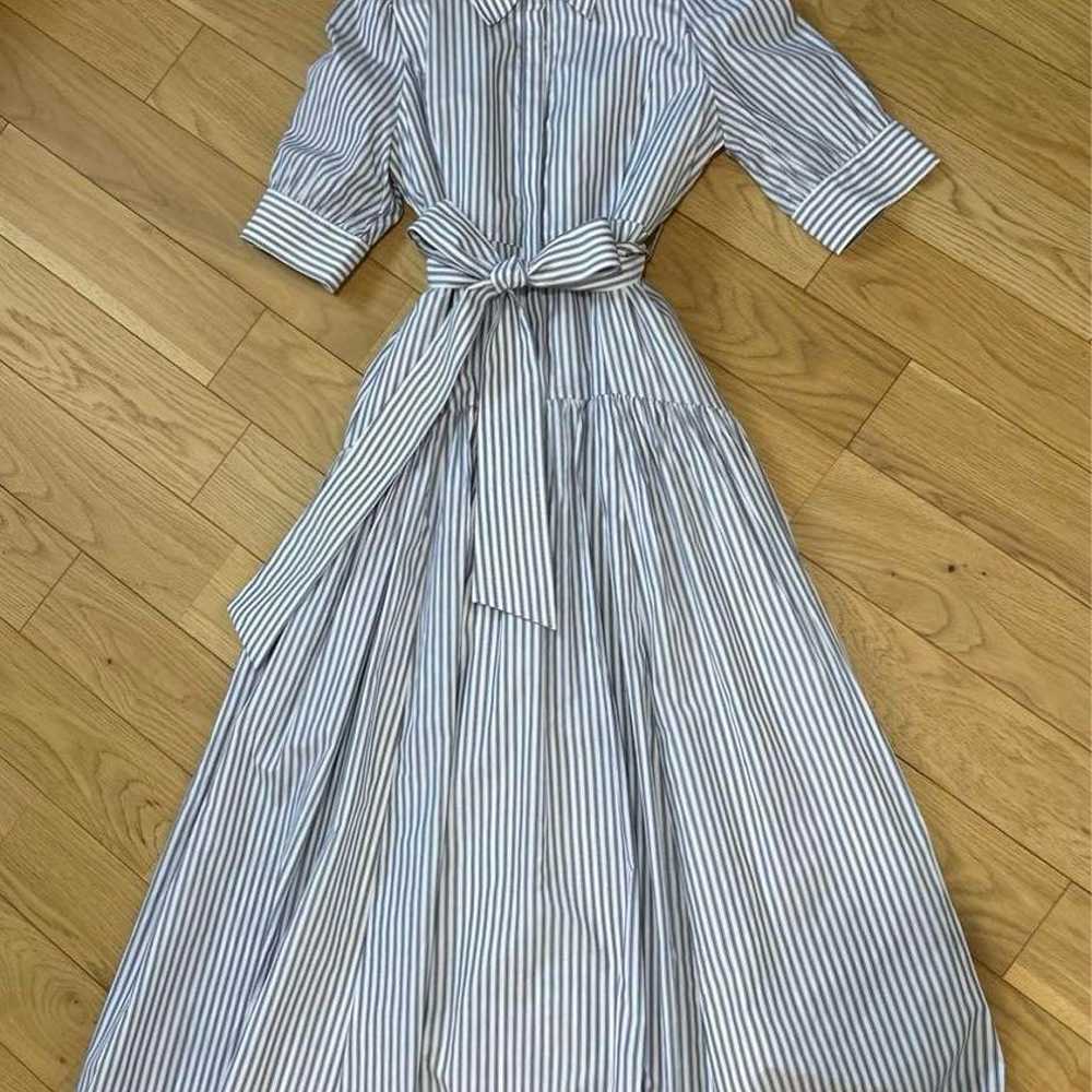 swingle Half-Sleeve Striped Long Shirt Dress for … - image 2