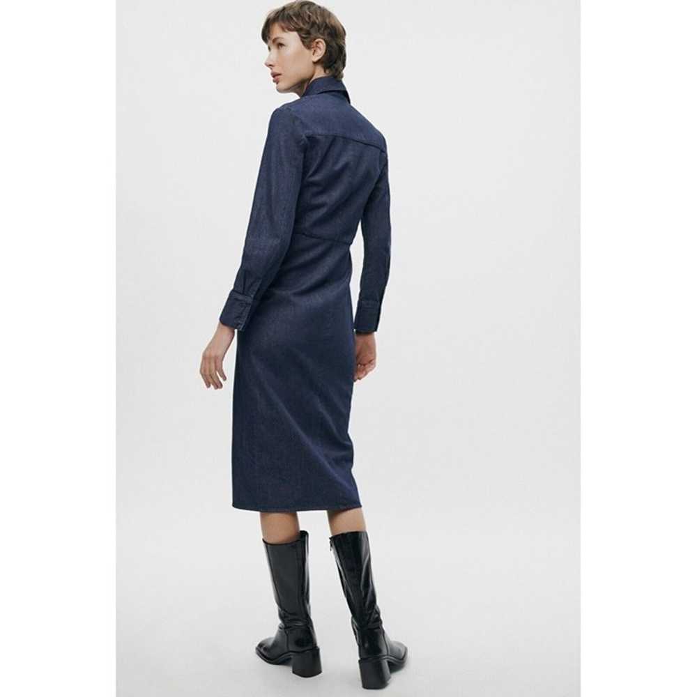 Zara Zippered Denim Dress ZW Collection  Collared… - image 6