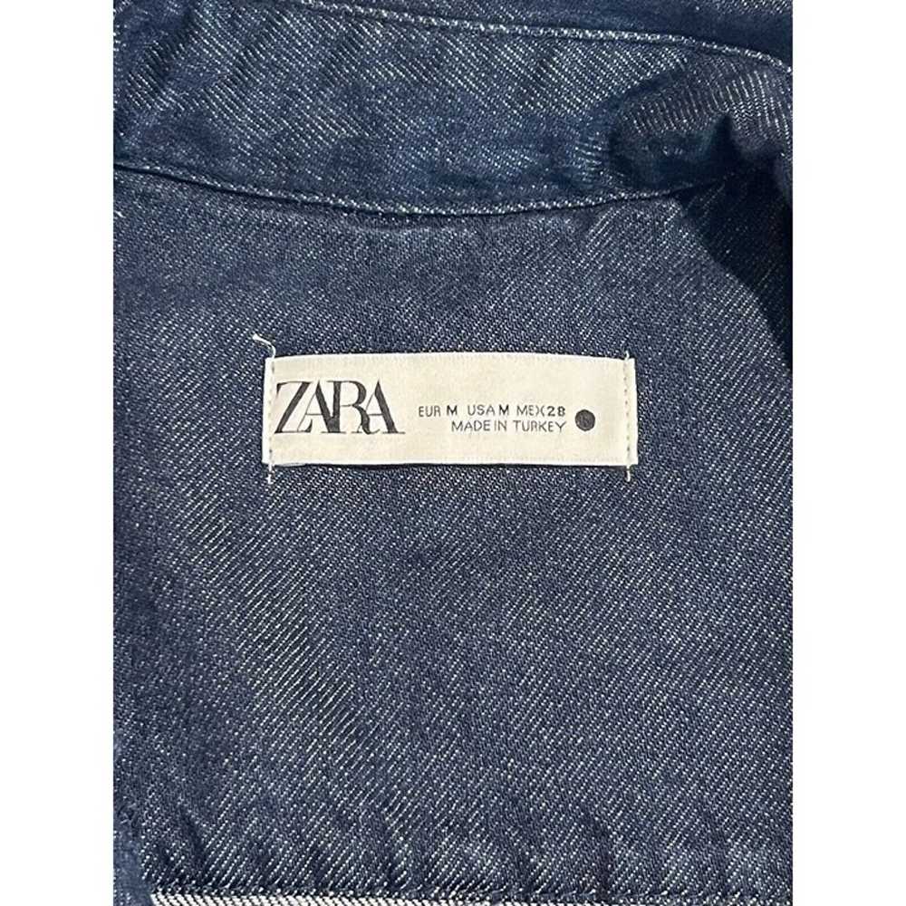 Zara Zippered Denim Dress ZW Collection  Collared… - image 9