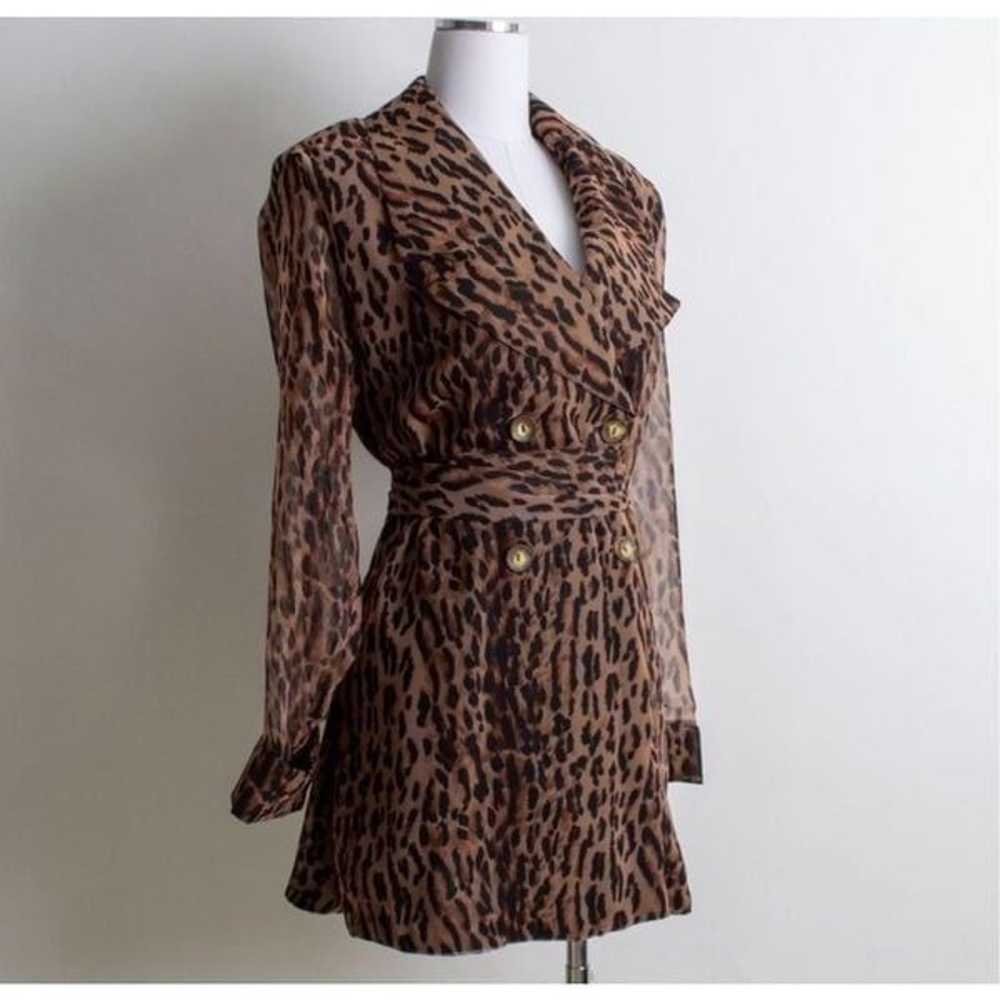 XTRMZ Vintage Sheer Sleeve Blazer Leopard Print D… - image 10