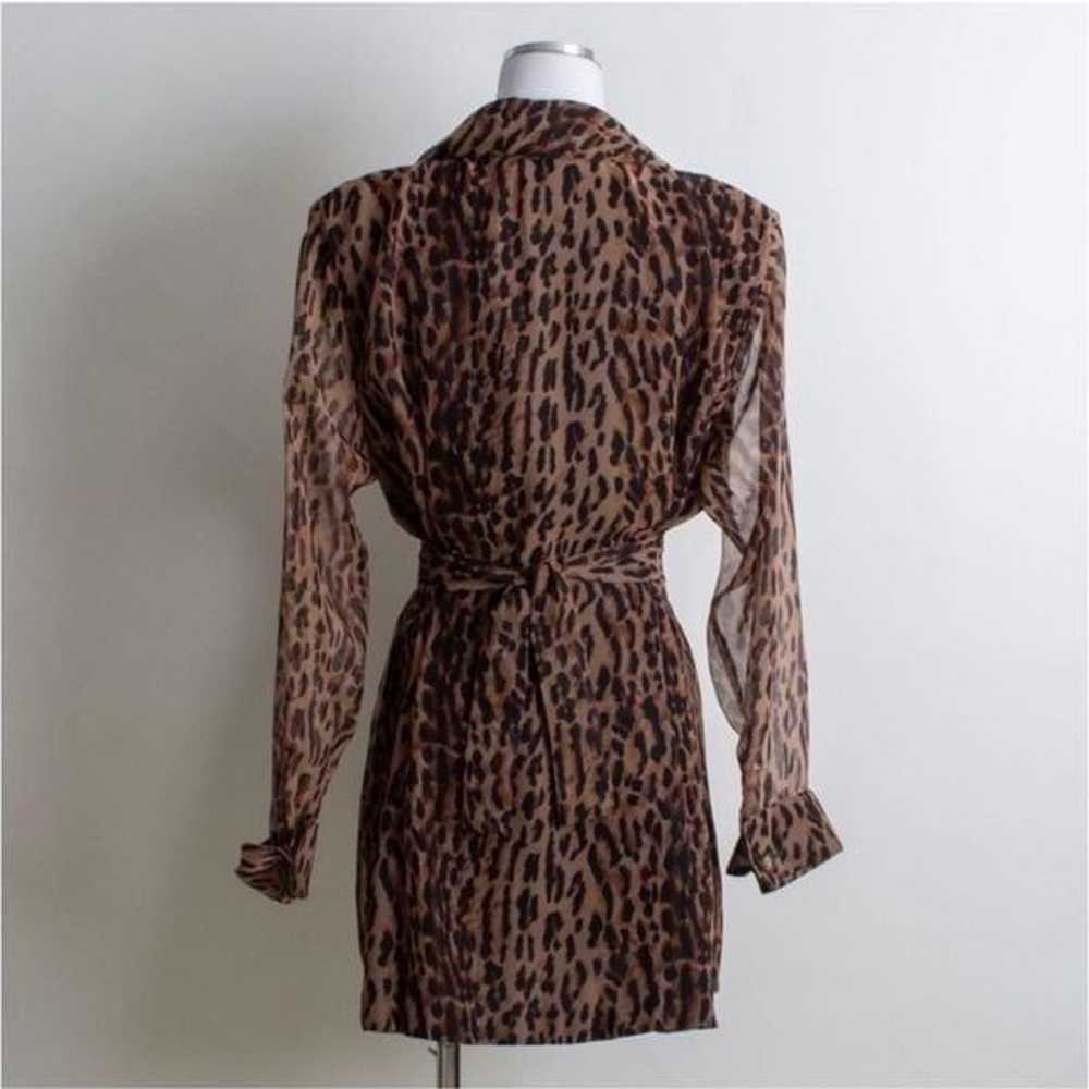 XTRMZ Vintage Sheer Sleeve Blazer Leopard Print D… - image 11