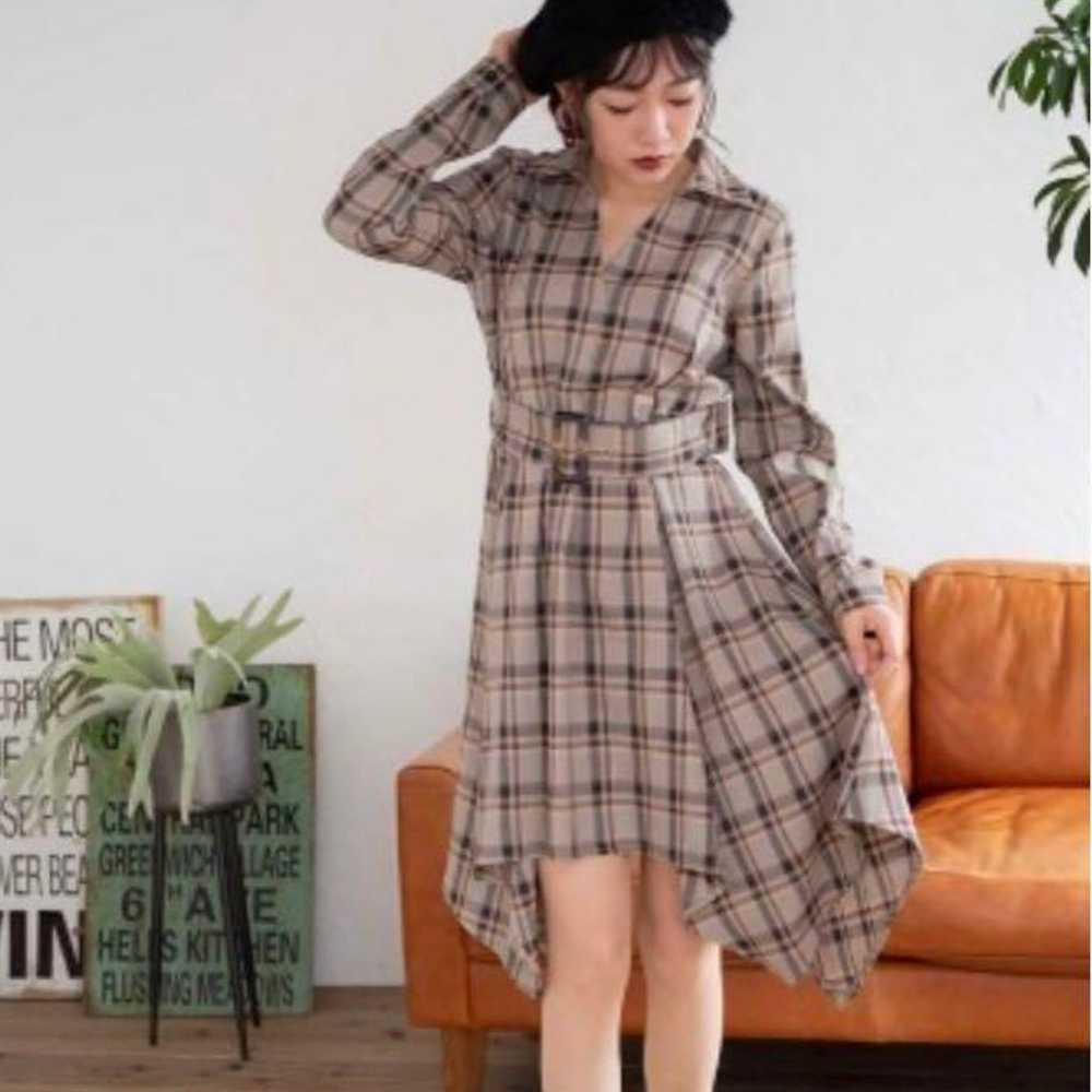 CECIL McBEE Checkered Hem Shirt Dress - image 1