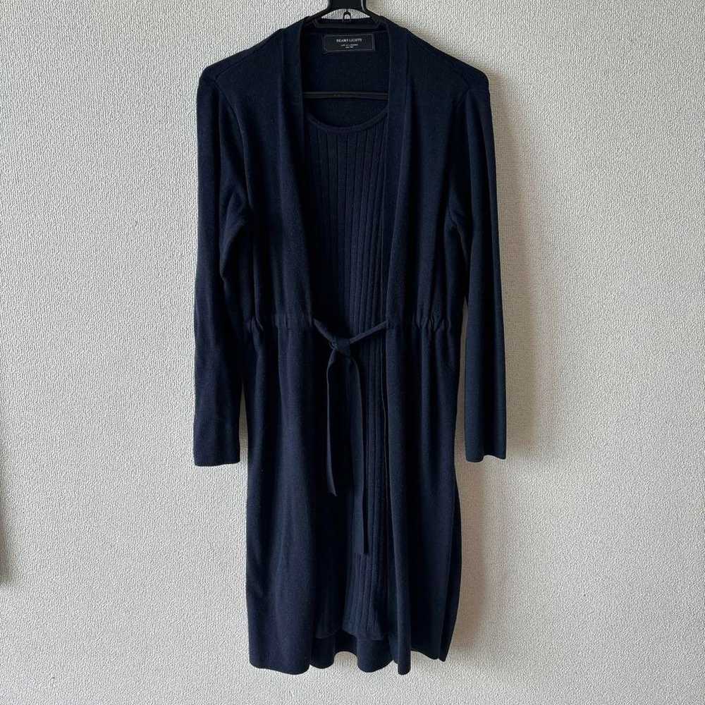 BEAMS LIGHTS Navy Knit One-Piece Dress, Excellent… - image 1