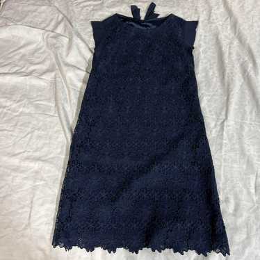 Navy Lace Sleeveless Dress