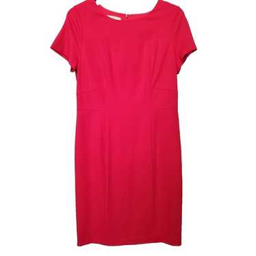 Talbots Red Ponte Knit Short Sleeve Lined Sheath … - image 1