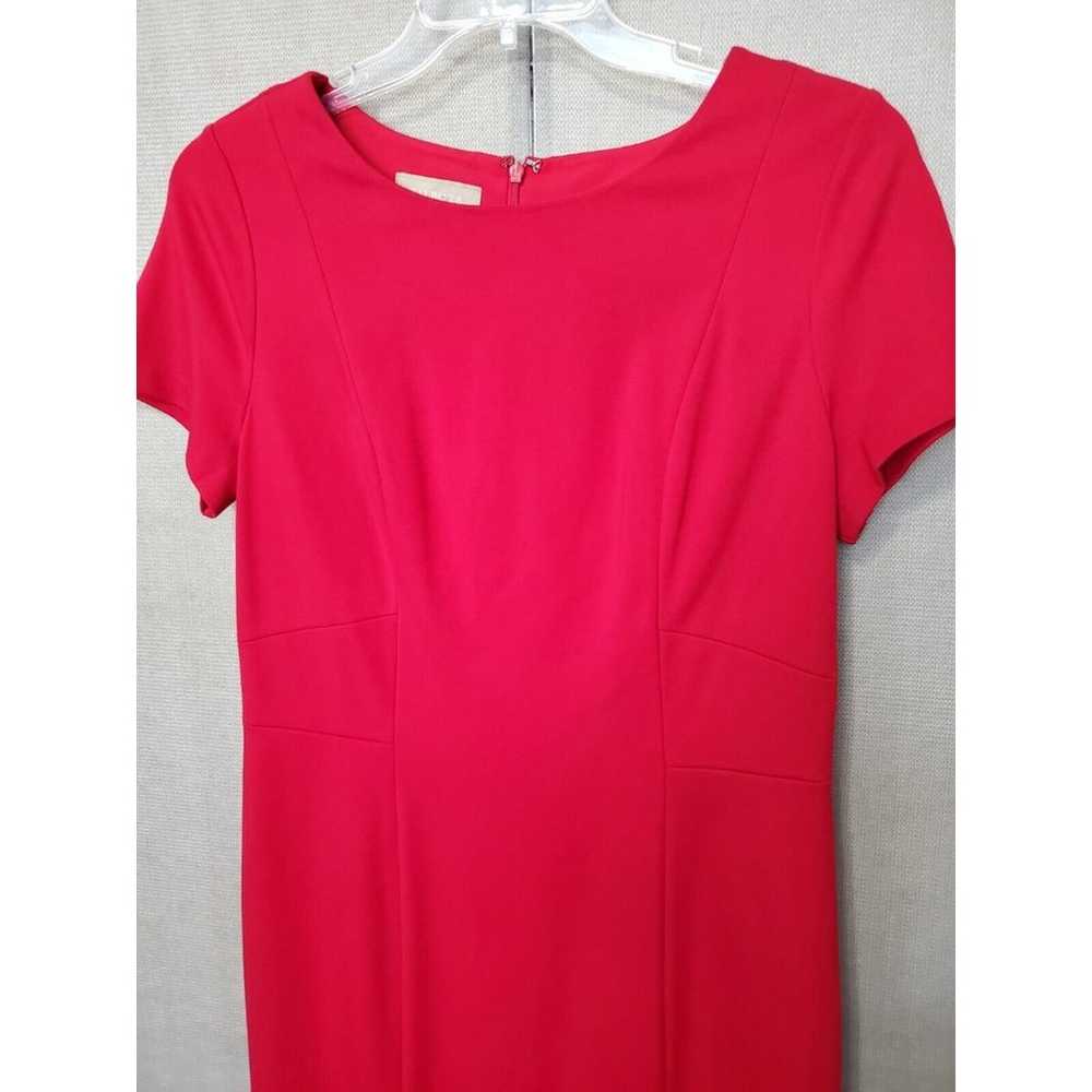 Talbots Red Ponte Knit Short Sleeve Lined Sheath … - image 2