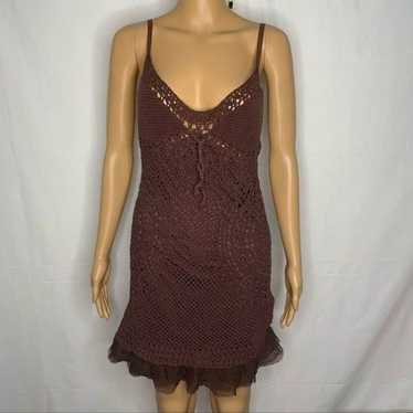 Free People Crocheted Knit Mini Dress