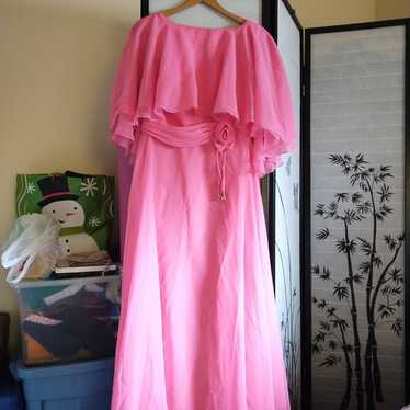 Dress Vintage Maxi Dress , 1970's, pink, Large,Ch… - image 1