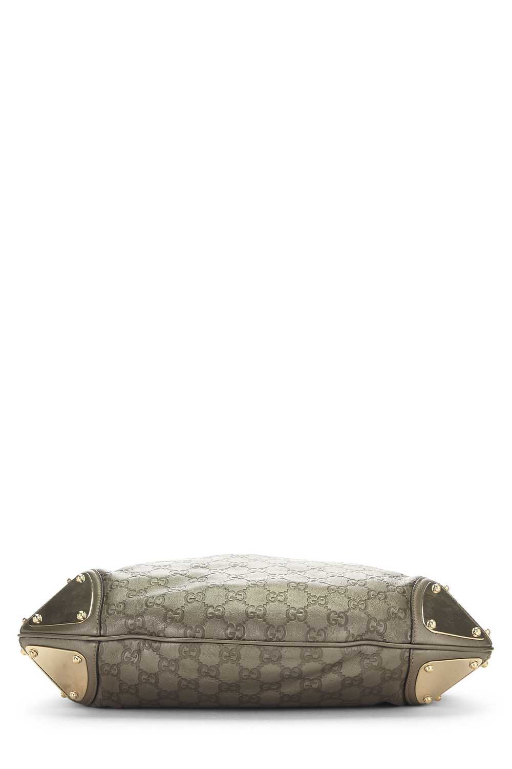 Grey Metallic Guccissima Leather Indy Hobo - image 5