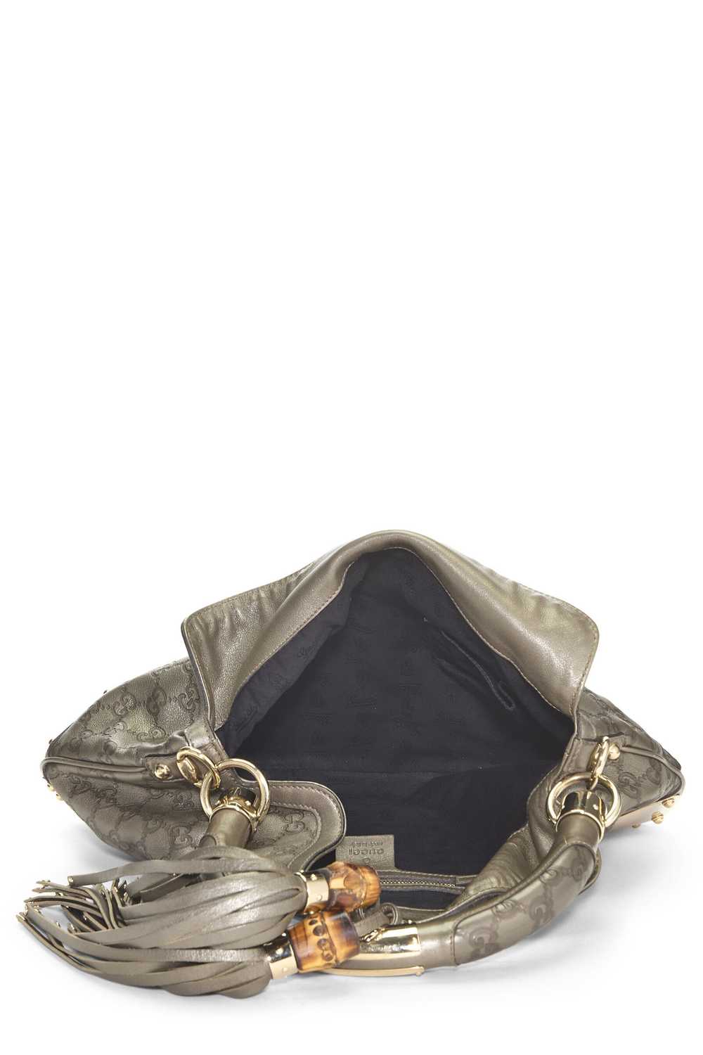 Grey Metallic Guccissima Leather Indy Hobo - image 6