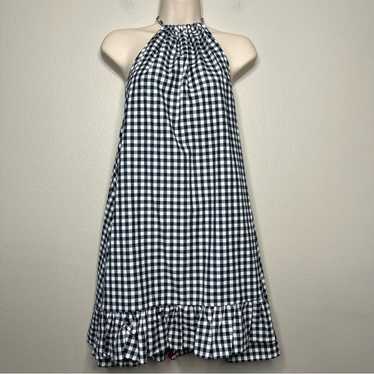 Sundress Women Dress M/L Black White Gingham Plai… - image 1