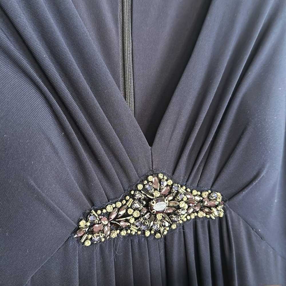 Eliza J Navy Blue Maxi Dress Beaded Flutter Sleev… - image 5