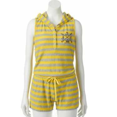 Juicy Couture hooded Henley shorts romper