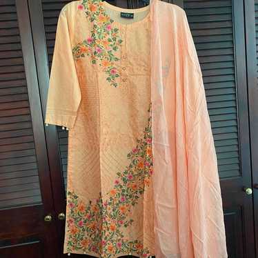 Pakistani dress peach pret casual salwar kameez 3… - image 1