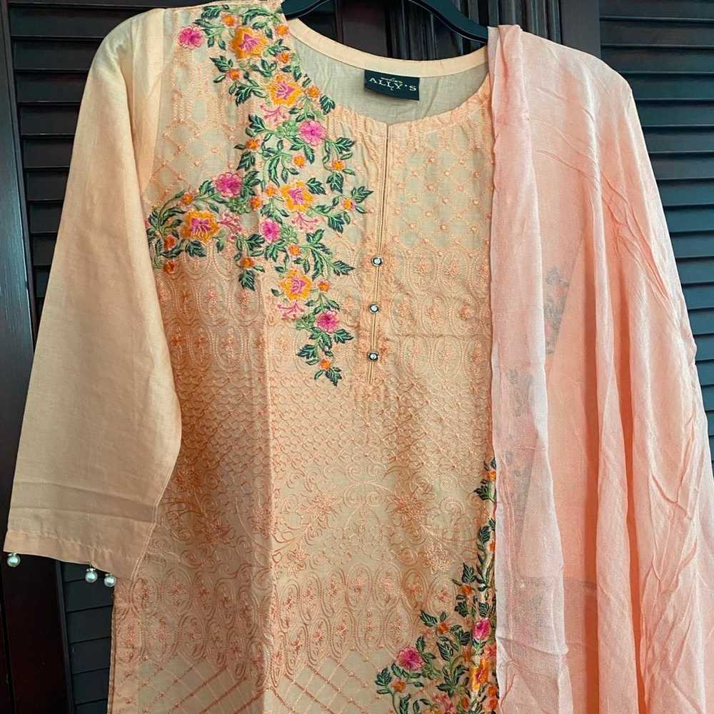 Pakistani dress peach pret casual salwar kameez 3… - image 2