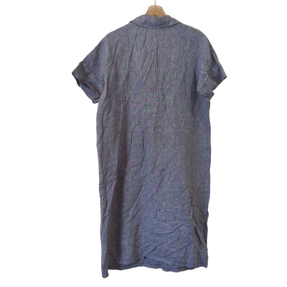 Jaeger Womens Shift Dress 100% Linen Blue Gray La… - image 2