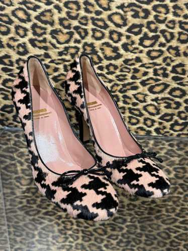 Moschino Cheap and Chic Houndstooth Pony Hair Pump