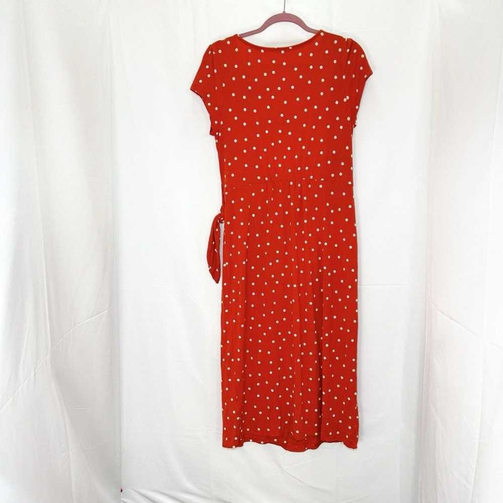 Boden Tamara Jersey Wrap Midi Dress Orange Polka … - image 4