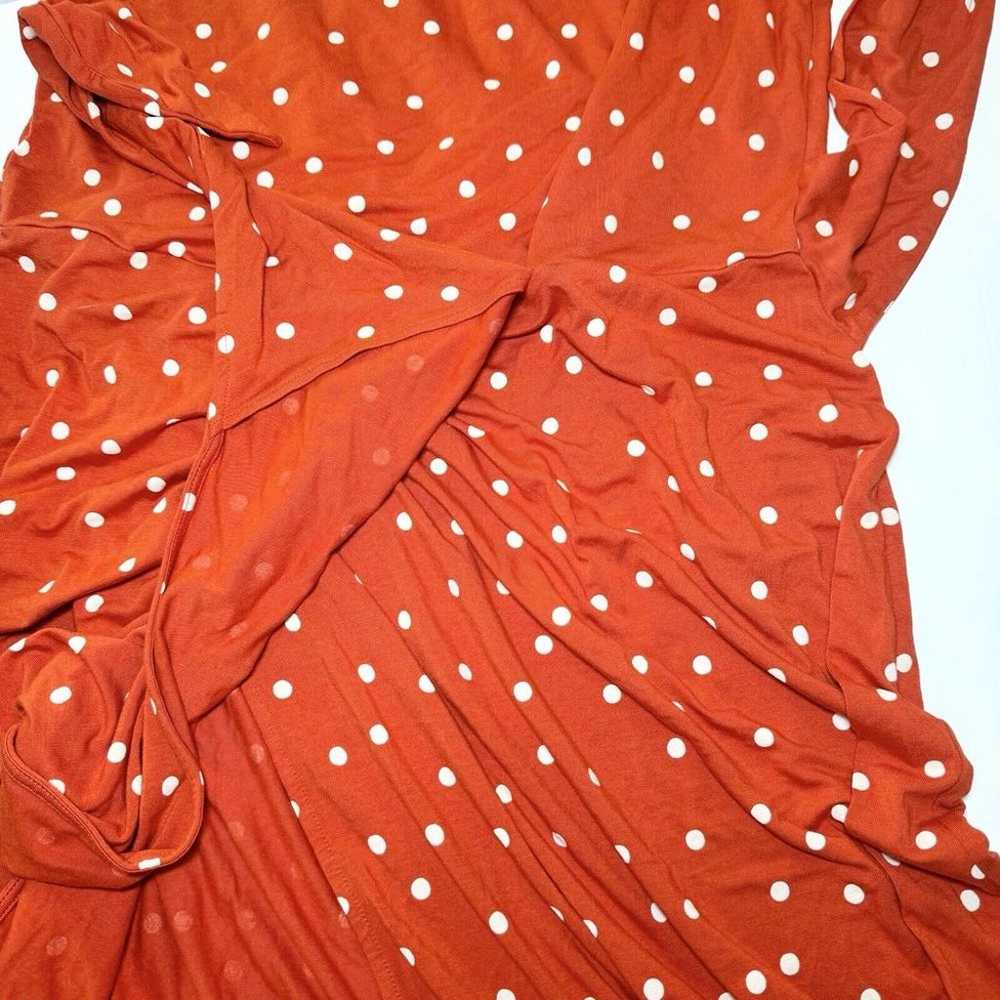 Boden Tamara Jersey Wrap Midi Dress Orange Polka … - image 8