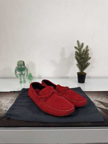 Carolina Herrera Red Suede Mocasines