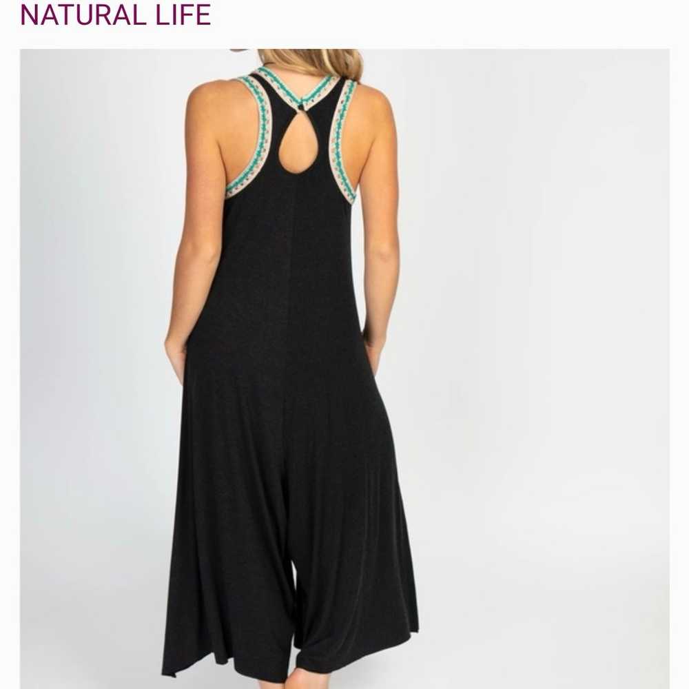 natural life jumpsuit xl Charcoal Black Sleeveles… - image 12