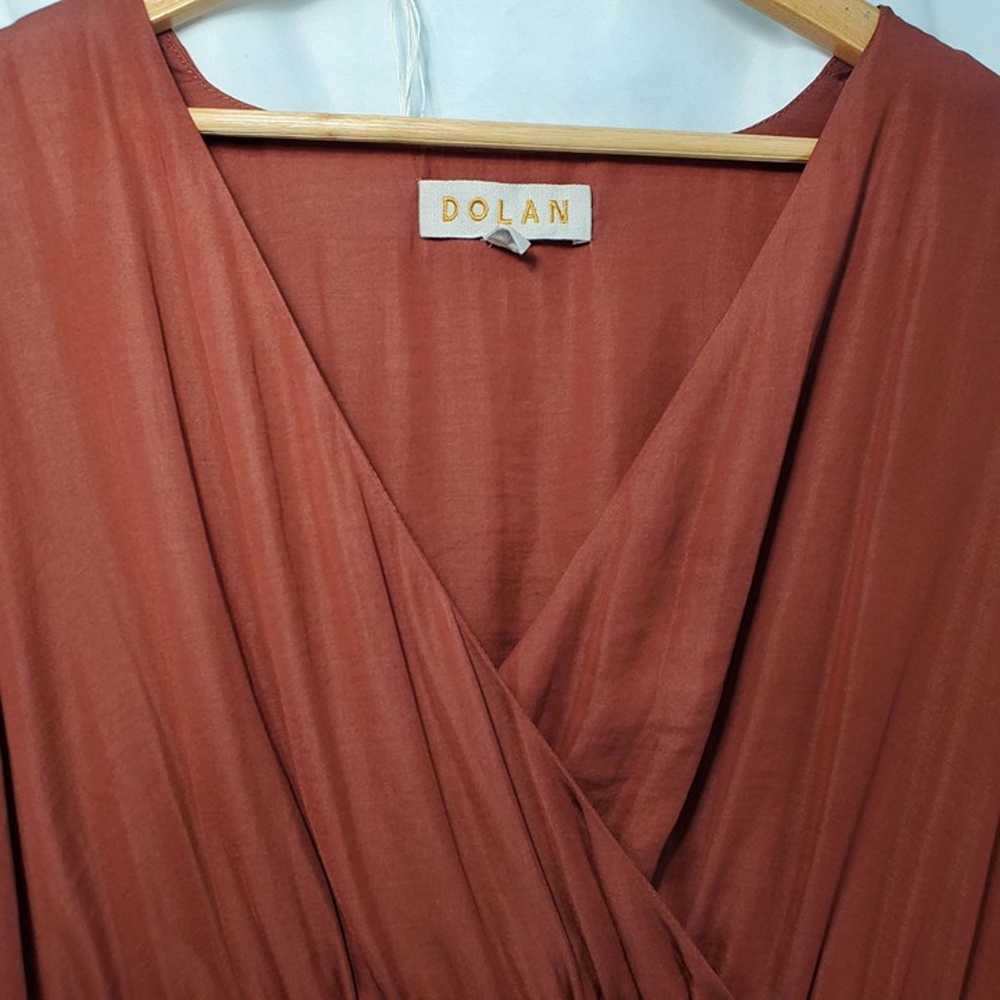 Dolan Women's Brown Surplice Neck Ruffle Sleeve T… - image 3