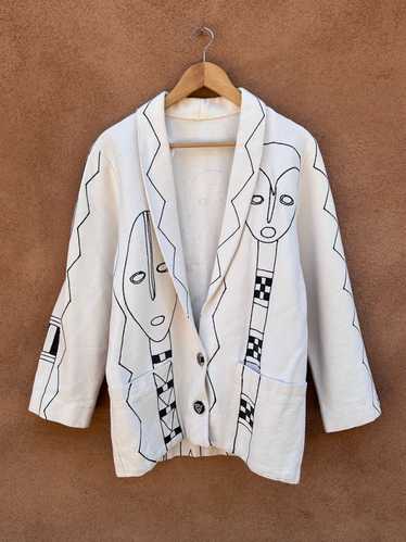 Wearable Folk Art Canvas Blazer