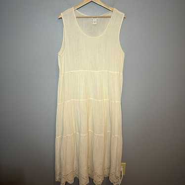 SUNDANCE ivory tiered maxi tank dress with croche… - image 1