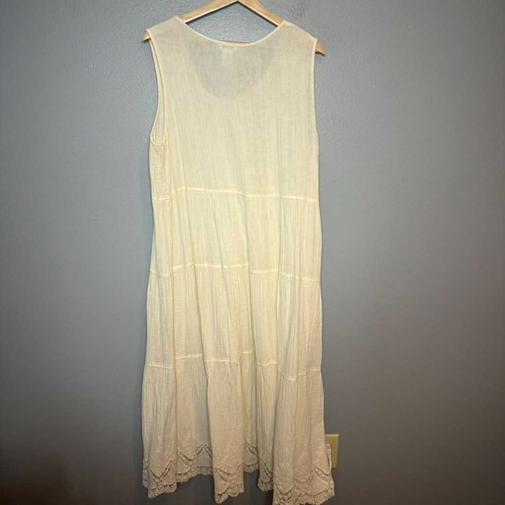 SUNDANCE ivory tiered maxi tank dress with croche… - image 5