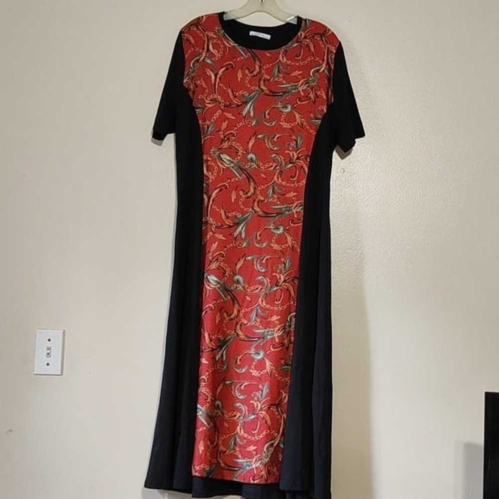 ZARA CONTRASTING CHAIN PRINT MIDI DRESS SIZE XL - image 2