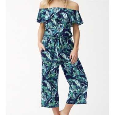 Tommy Bahama Blue and Green Tropical Jumpsuit