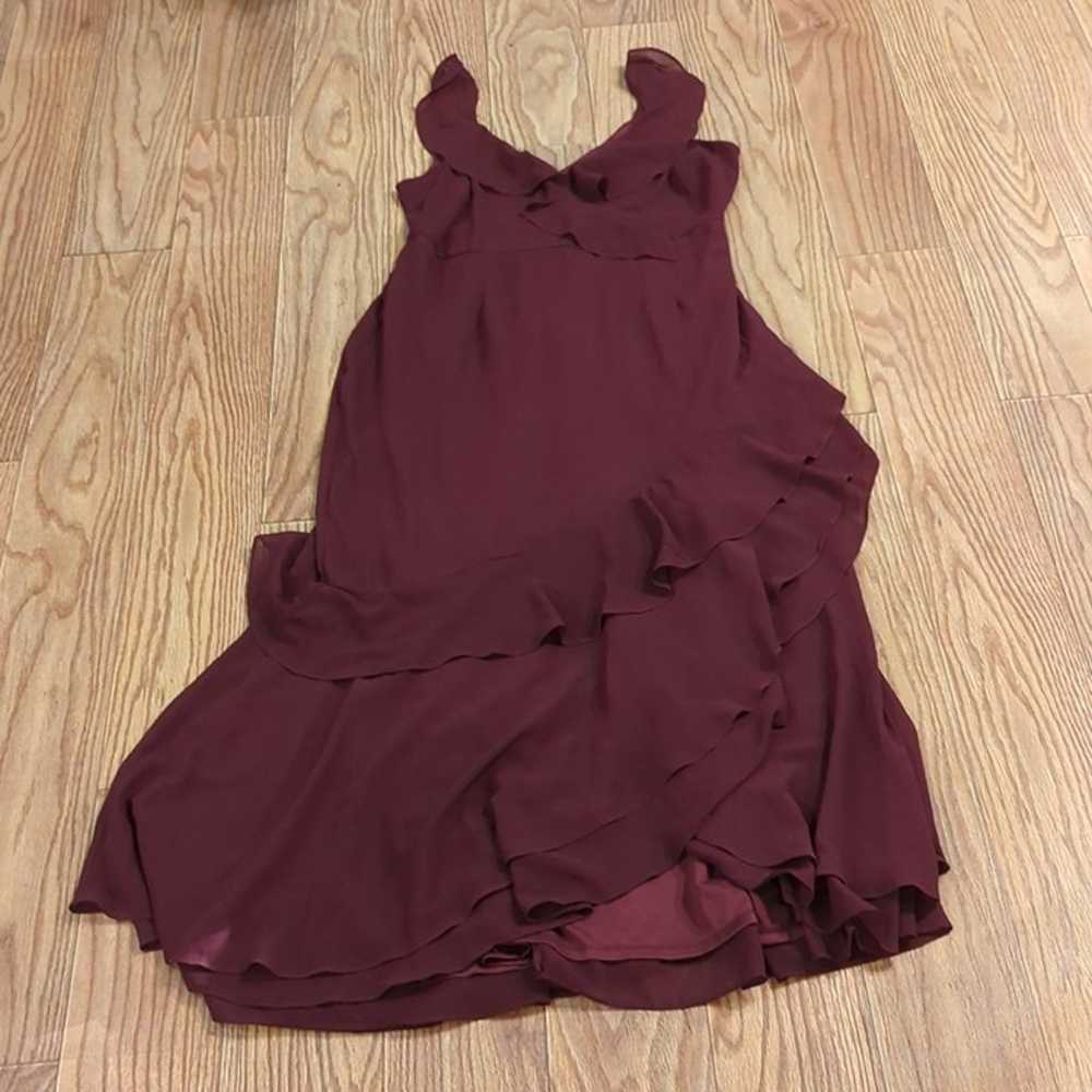 Lulu's formal burgundy sleeveless lined ruffle pl… - image 1